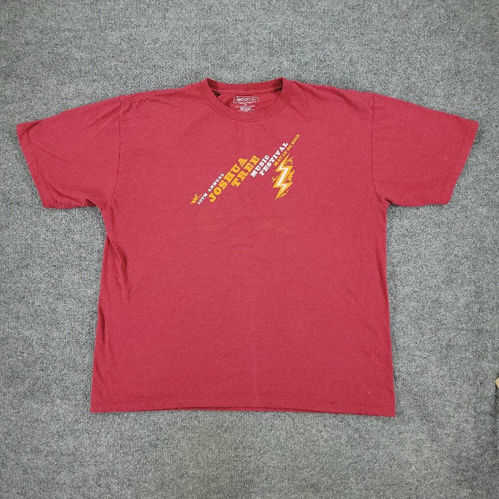 Joshua Tree Shirt Men's XL Red Music Festival 2012 Graphic Short Sleeve Adult